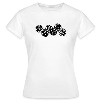 Sechs Würfel nebeneinander - Frauen T-Shirt - Weiß - Vorne - AI Model Female 172 dark (172cm)