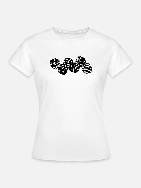 Sechs Würfel nebeneinander - Frauen T-Shirt - Weiß