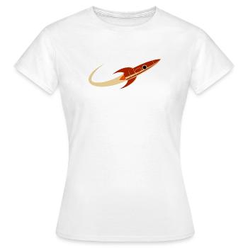 Rote Weltraumrakete - Frauen T-Shirt - Weiß - Vorne - AI Model Female 172 dark (172cm)