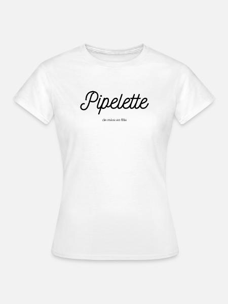 Pipelette_ von der Mutter zur fille_noir - Frauen T-Shirt - Weiß