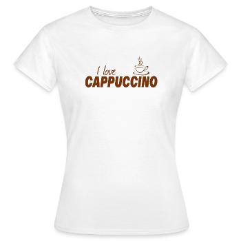 J’ADORE LE CAPPUCCINO - T-shirt Femme - blanc - Devant - AI Model Female 172 dark (172cm)