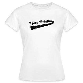 Ich liebe es zu Malen - Frauen T-Shirt - Weiß - Vorne - AI Model Female 172 dark (172cm)