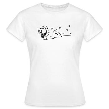 Dinosaurs in the snow - Women's T-Shirt - white - Front - AI Model Female 172 dark (172cm)