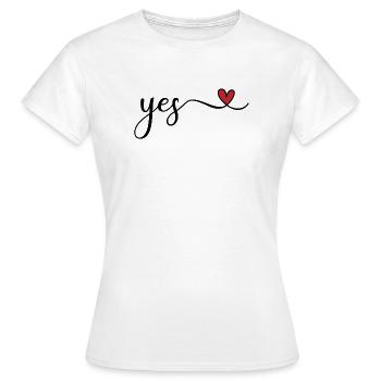 yes - Frauen T-Shirt - Weiß - Vorne - AI Model Female 172 dark (172cm)