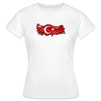 Drapeau de la Dinde Enflammée - T-shirt Femme - blanc - Devant - AI Model Female 172 dark (172cm)