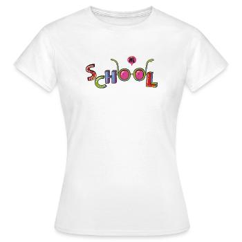 Hello School - Women's T-Shirt - white - Front - AI Model Female 172 dark (172cm)