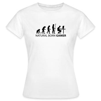 évolution naturelle née gamer - T-shirt Femme - blanc - Devant - AI Model Female 172 dark (172cm)