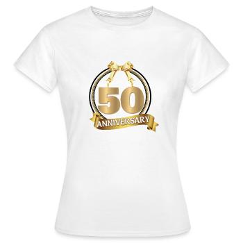 50th Anniversary Golden Wedding Anniversary - Women's T-Shirt - white - Front - AI Model Female 172 dark (172cm)
