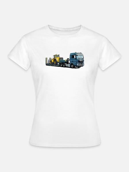 Tieflader mit Bagger - Frauen T-Shirt - Weiß