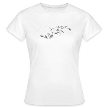 Blumige Kirschblüte und Unendlichkeitszeichen. - Frauen T-Shirt - Weiß - Vorne - AI Model Female 172 dark (172cm)