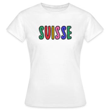 SCHWEIZ - Frauen T-Shirt - Weiß - Vorne - AI Model Female 172 dark (172cm)