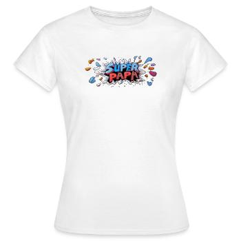Superpapa Panorama Tasse Vati Papa Vatertag - Frauen T-Shirt - Weiß - Vorne - AI Model Female 172 dark (172cm)