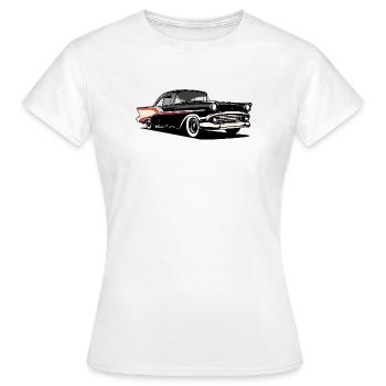 Illustration de voiture rétro - T-shirt Femme - blanc - Devant - AI Model Female 172 dark (172cm)