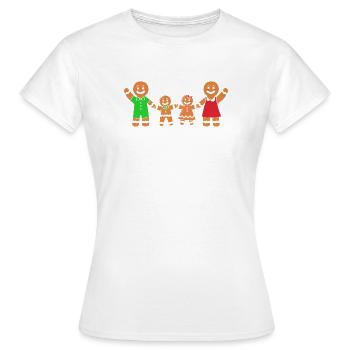 Bonhomme en pain d'épices de Noël en pain d'épices - T-shirt Femme - blanc - Devant - AI Model Female 172 dark (172cm)