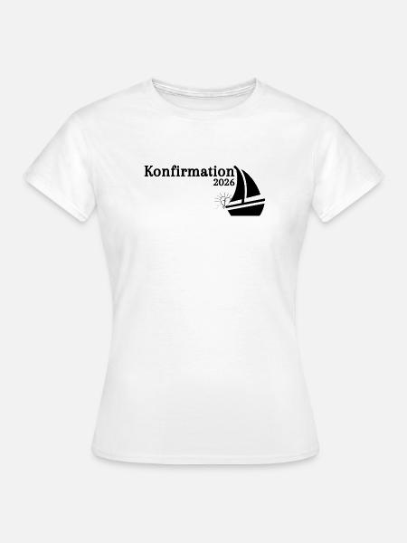 Confirmation 2026 Horizon Ship Cross Anchor Heart - T-shirt Femme - blanc