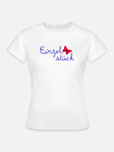 Einzelstück mit Schmetterling - Frauen T-Shirt - Weiß