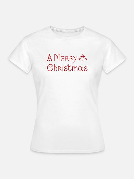 Merry Christmas handwritten lettering phrase . - Frauen T-Shirt - Weiß