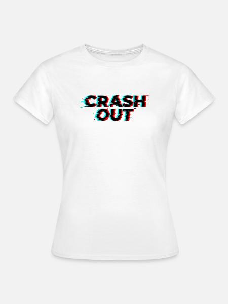 Crash Out – Glitch-Stil Schwarz Rot Cyan - Frauen T-Shirt - Weiß