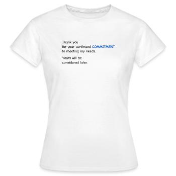 Baby Performance Review - Commitment - Women's T-Shirt - white - Front - AI Model Female 172 dark (172cm)