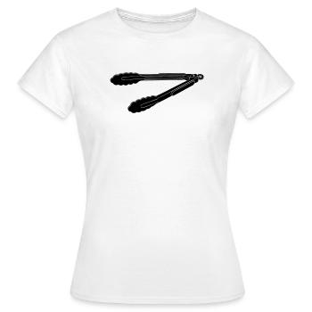 Silhouette des pinces barbecue - T-shirt Femme - blanc - Devant - AI Model Female 172 dark (172cm)