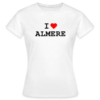 Ich liebe Almere - I love Almere - Frauen T-Shirt - Weiß - Vorne - AI Model Female 172 dark (172cm)