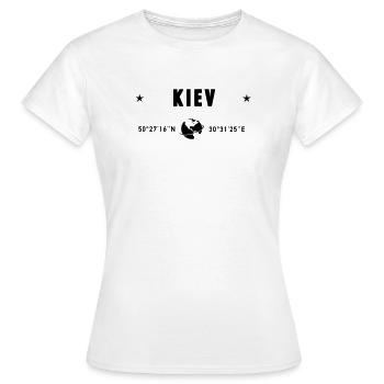 Kiew, Ukraine Koordinaten Planet Erde - Frauen T-Shirt - Weiß - Vorne - AI Model Female 172 dark (172cm)