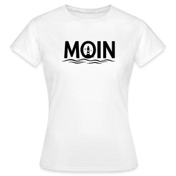 MOIN Leuchtturm – Maritimer Küstenlook - Frauen T-Shirt - Weiß - Vorne - AI Model Female 172 dark (172cm)