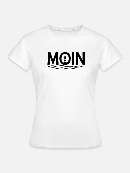 MOIN Leuchtturm – Maritimer Küstenlook - Frauen T-Shirt - Weiß