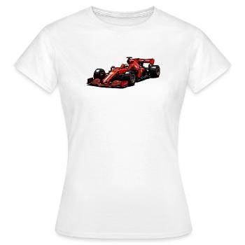 Roter Rennwagen Illustration Hochglanz - Frauen T-Shirt - Weiß - Vorne - AI Model Female 172 dark (172cm)