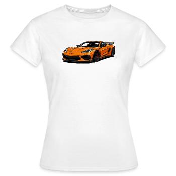 Illustration de voiture de sport orange - T-shirt Femme - blanc - Devant - AI Model Female 172 dark (172cm)