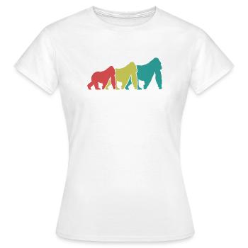 Silhouettes des Trois Singes Rétro - T-shirt Femme - blanc - Devant - AI Model Female 172 dark (172cm)