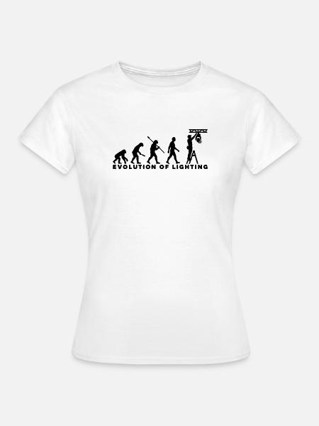 Evolution of Lighting – Veranstaltungstechnik - Frauen T-Shirt - Weiß