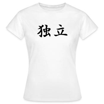 Indépendance Kanji - T-shirt Femme - blanc - Devant - AI Model Female 172 dark (172cm)