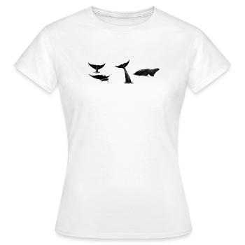 Queue de baleine - fluke de baleine - queues de baleines - T-shirt Femme - blanc - Devant - AI Model Female 172 dark (172cm)