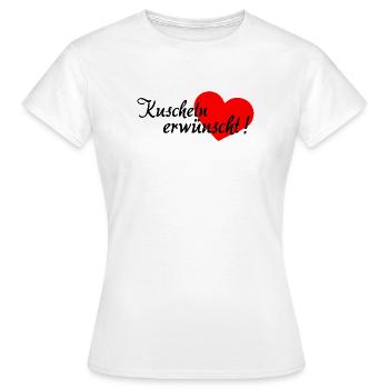 Kuscheln, Kuschelzeit, nur kuscheln, knuddeln - Frauen T-Shirt - Weiß - Vorne - AI Model Female 172 dark (172cm)