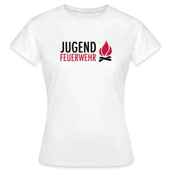 Jugend Feuerwehr mit Flamme - Frauen T-Shirt - Weiß - Vorne - AI Model Female 172 dark (172cm)