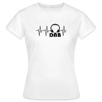 dnb heartbeat headphones drum n bass pulse logo - Women's T-Shirt - white - Front - AI Model Female 172 dark (172cm)