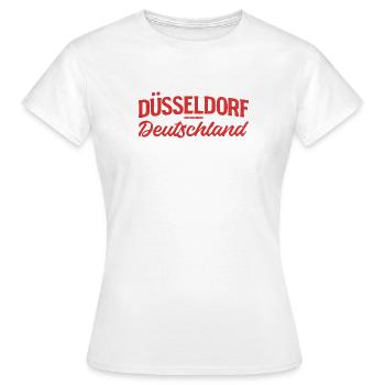 Düsseldorf Deutschland Retro Schriftlogo - Frauen T-Shirt - Weiß - Vorne - AI Model Female 172 dark (172cm)