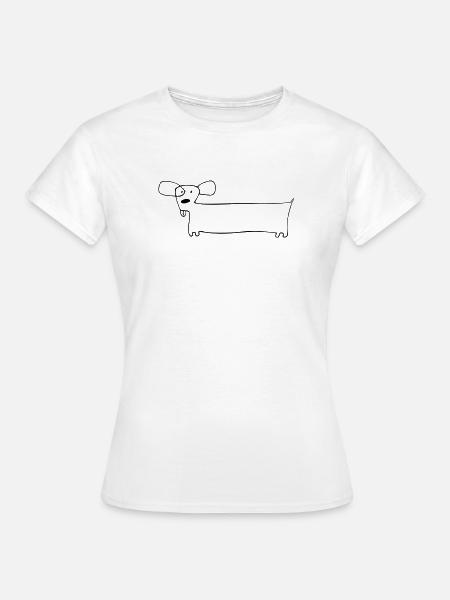 01 Hündchen Lang - Frauen T-Shirt - Weiß