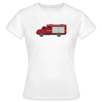 Camion de pompiers - T-shirt Femme - blanc - Devant - AI Model Female 172 dark (172cm)
