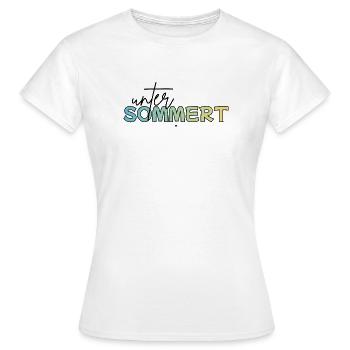 Under summer, vacation, summer - Women's T-Shirt - white - Front - AI Model Female 172 dark (172cm)