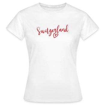 Schweiz Herz Frauenliebe Schweiz - Frauen T-Shirt - Weiß - Vorne - AI Model Female 172 dark (172cm)