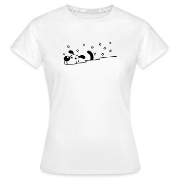 Cute dog in the snow - Women's T-Shirt - white - Front - AI Model Female 172 dark (172cm)