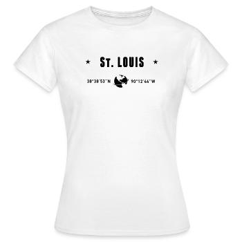 Coordonnées de St Louis, Missouri : la planète Terre - T-shirt Femme - blanc - Devant - AI Model Female 172 dark (172cm)