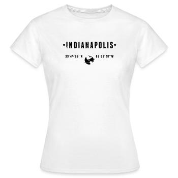 Indianapolis, Indiana, coordonnées GPS : Globe - T-shirt Femme - blanc - Devant - AI Model Female 172 dark (172cm)