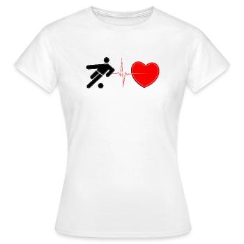 Soccer Heartbeat Lifeline – Fußball-Leidenschaft Kunst - Frauen T-Shirt - Weiß - Vorne - AI Model Female 172 dark (172cm)