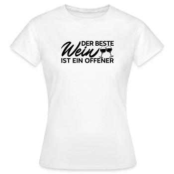 Der Beste Wein Offener Spruch Shirt - Frauen T-Shirt - Weiß - Vorne - AI Model Female 172 dark (172cm)