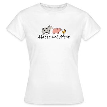 Vegan Mates, pas Meat Animal Love - T-shirt Femme - blanc - Devant - AI Model Female 172 dark (172cm)