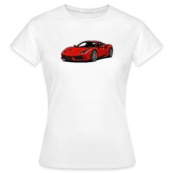 Illustration de voiture de sport rouge - T-shirt Femme - blanc - Devant - AI Model Female 172 dark (172cm)