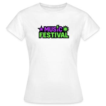 Graphique de lettrage pour festivals de musique - T-shirt Femme - blanc - Devant - AI Model Female 172 dark (172cm)